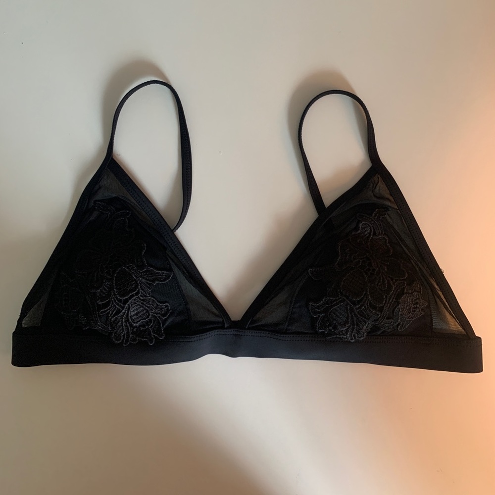 Lace black bikini top